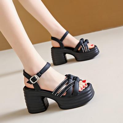 9 см женские босоножки на высоком каблуке с дышащей сеткой и сетчатым блоком, женские летние туфли на толстой платформе, офисная модель