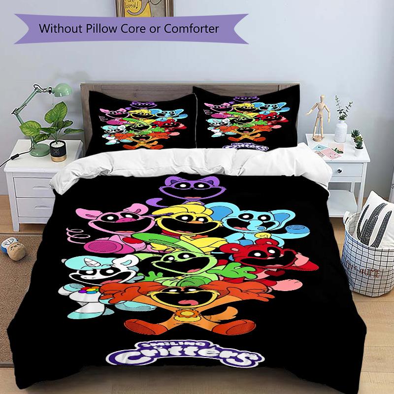 Colorful Critters Together Print 3Pcs Bedding Setduvet Cover With 2 Bedropillowcase Home Birthday Gift