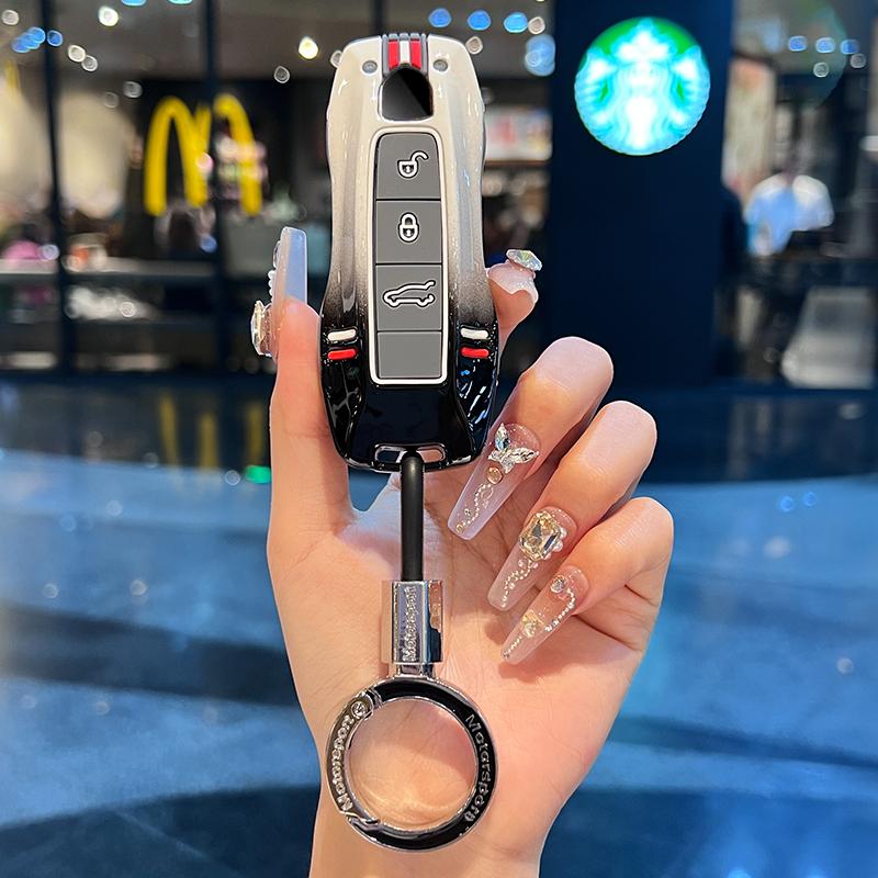 Корпус из цинкового сплава для автомобильного дистанционного ключа Porsche Cayenne Macan 911 Boxster Cayman Panamera, защитный держатель для ключа, автомобильные аксессуары