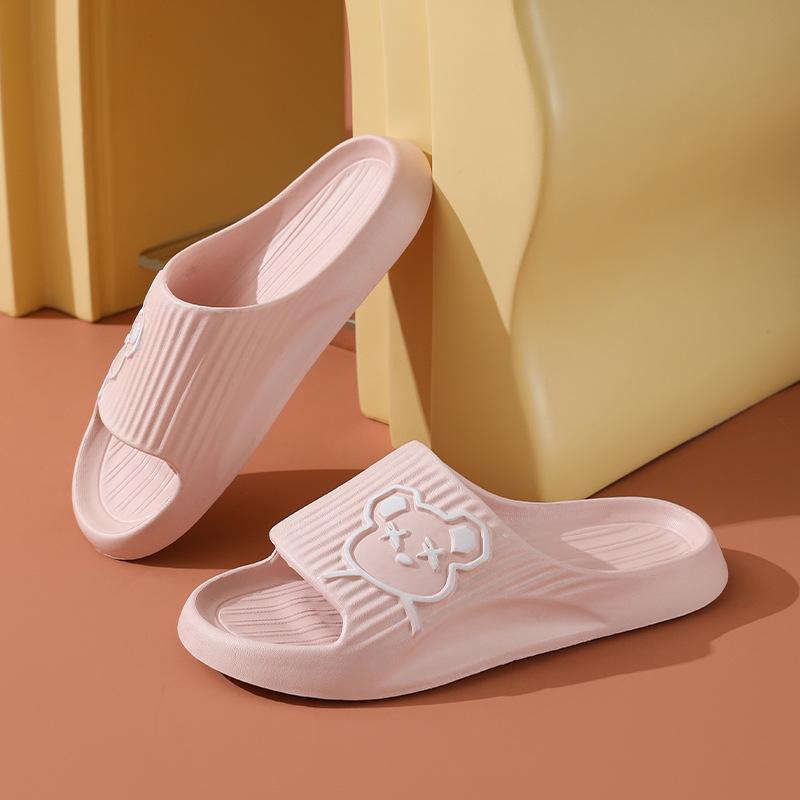 Luxury Women Men's Slippers Fashion Bear Cartoon Flip Flops Indoor Outdoor Soft Thick Soled Non-Slip Sandals Beach Slipper New