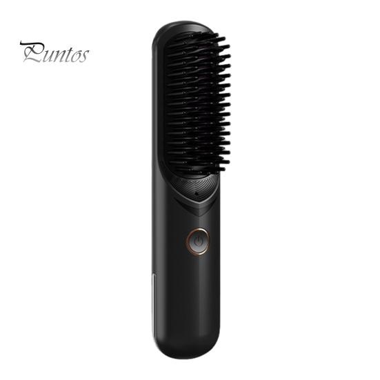 Беспроводной выпрямитель для волос с 3 регулируемыми температурами, быстрый нагрев, портативная дорожная горячая щетка с отрицательными ионами, электрическая расческа для укладки вьющихся волос, распутывающая их