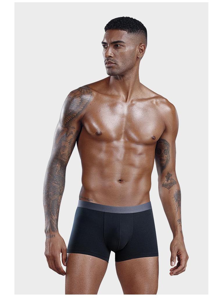 60-Pack Modal Men's Boxer Briefs with Antibacterial Crotch, Mid-Waist, Breathable, Trendy Design