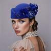 Шляпка для чаепития для женщин, девочек, шляпка-фасинатор с тканевым цветком, винтажная шляпка-таблетка для коктейльной вечеринки, котелок для ролевых игр, аксессуар для вечеринки