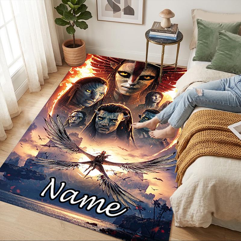 Personalized Name Avatar World Living Room Non-Slip Area Rug Soft Carpet for Bedroom Playroom Sofa Office Home Decor Doormat