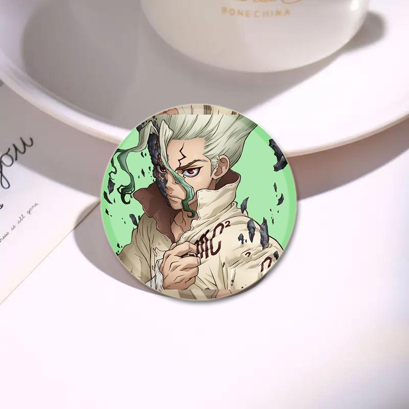 32/44/58 мм ТВ аниме DR STONE Броши на рюкзаке Мультяшный значок для коплея Ishigami Senkuu/Amber/Kohaku Милые эмалевые булавки Ювелирные аксессуары