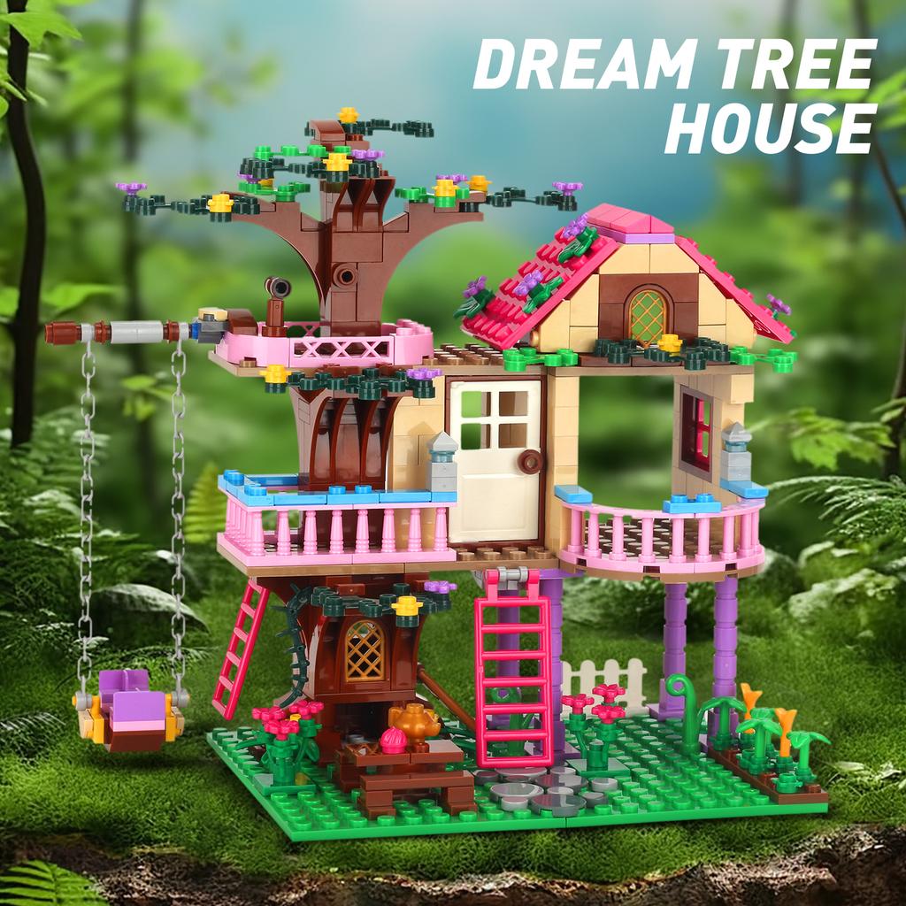 DIY MOC Креативные Строительные Блоки 3D Лесной Животный Дом Архитектурная Модель Уличный Пейзаж Домашний Декор Идеальный Праздничный Подарок