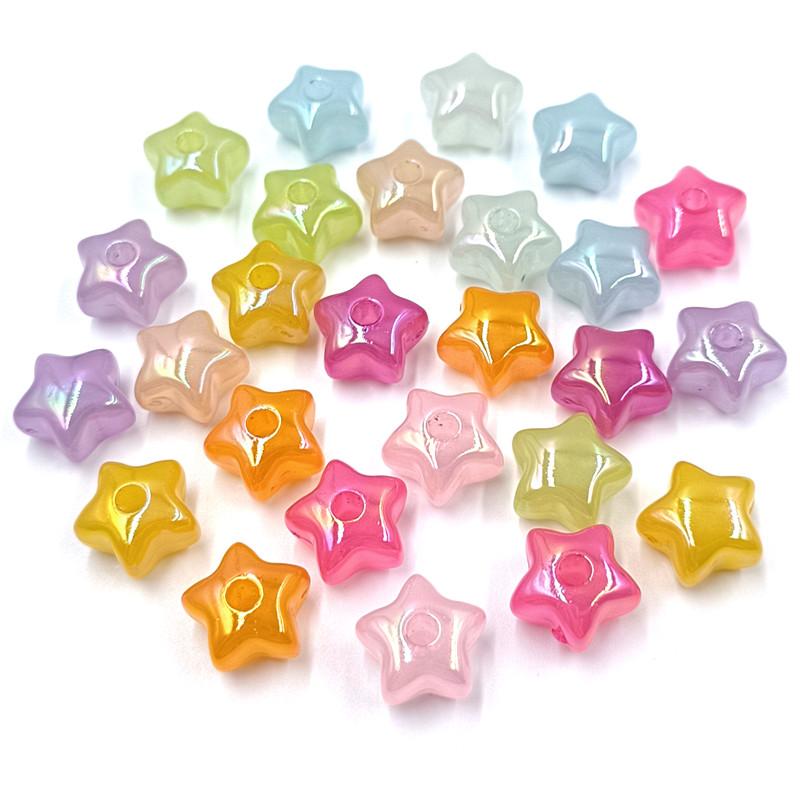 10 шт. желейного цвета акриловые одинарные глазки персиковое сердце пентаграмма свободные бусины кулон для браслета ожерелья серьги изготовление ювелирных изделий