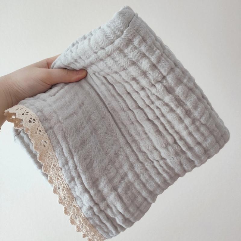 Безопасное и удобное одеяло для новорожденных, хлопковое марлевое одеяло с нежной кружевной отделкой, одеяло-пеленка для младенцев