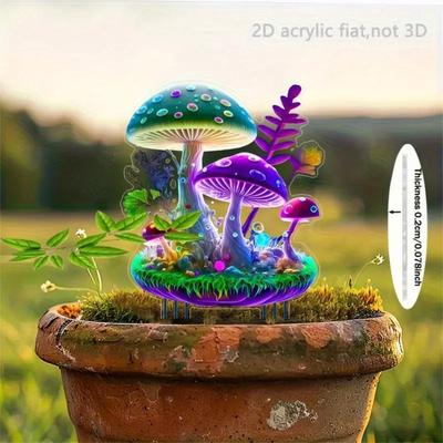 Светящаяся садовая карточка - Фиолетовые, Синие, Зеленые, Красные, Оранжевые и Желтые Грибы Стимулируются УФ-светом