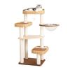 PETTIFUL Cat Tower Made of Wood of Natural For Large Interior For Multiple For Summer and With Observation Cat Clear For Claw Cotton Relieves Lack of