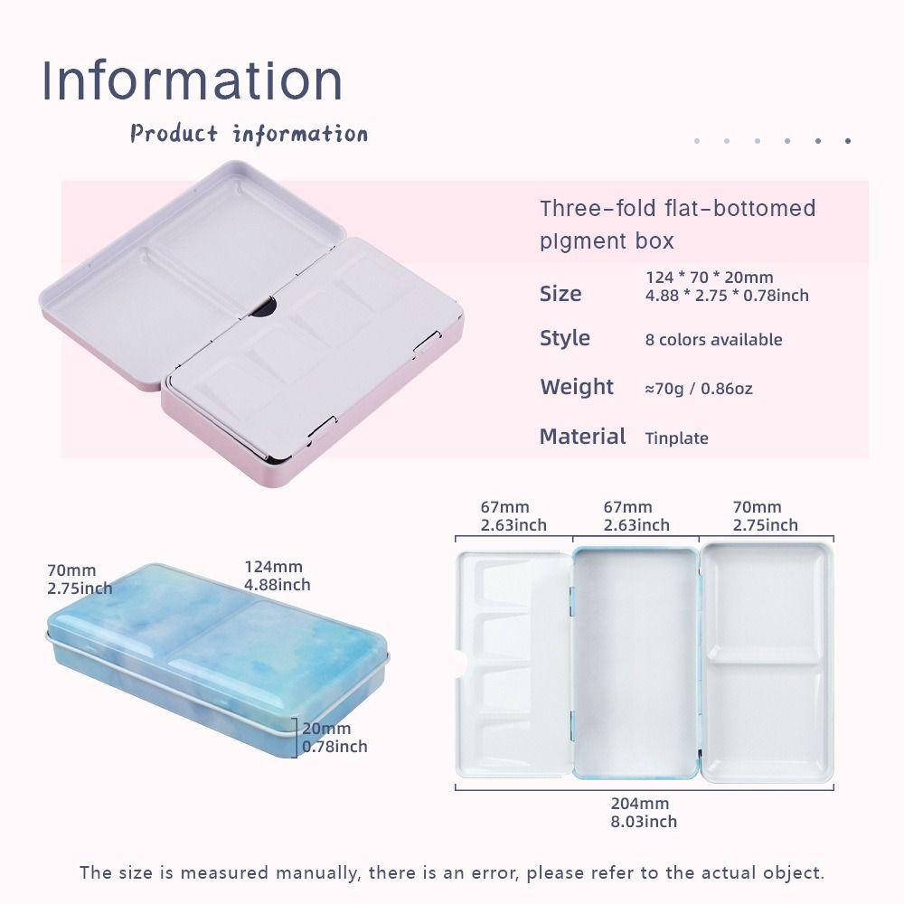 Metal Construction Watercolor Paint Box Small Size Folding Paint Box  For Gouache Painting