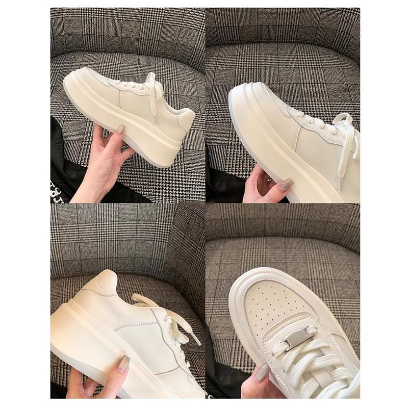 Кожаные кроссовки женские ранняя весна новая платформа повышенная удобная обувь женская обувь повседневная обувь женские кроссовки