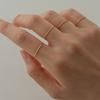 LUNNE [Exclusive] 14k Layered Round Silver Ring (14k Gold) #RN08