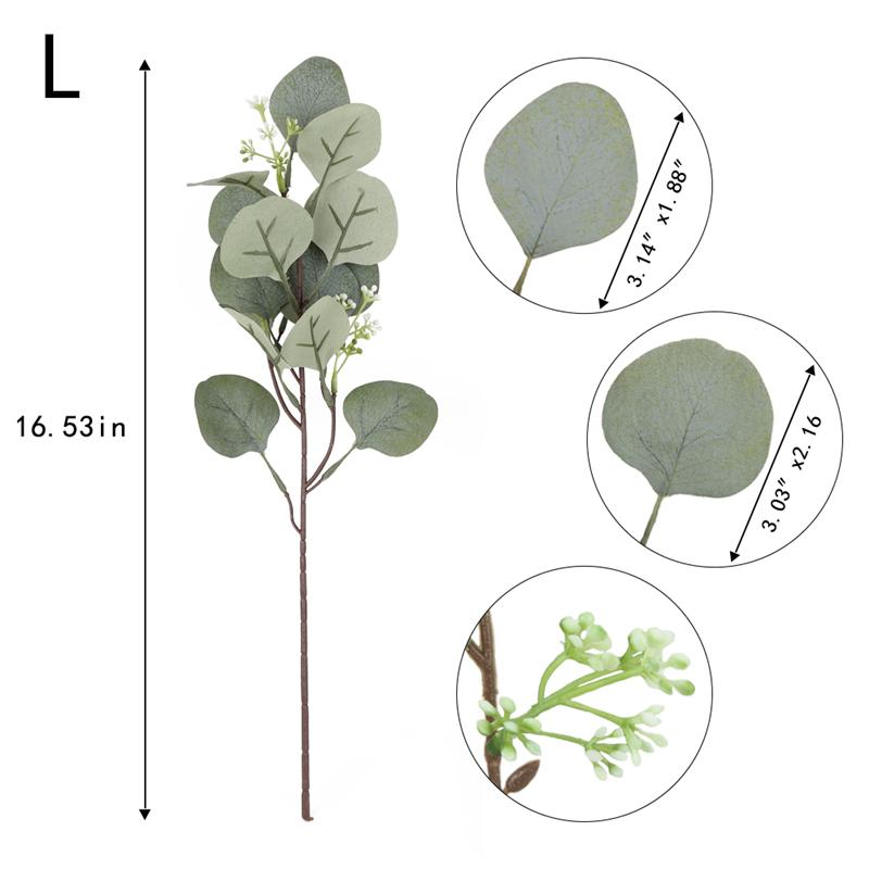 12/24 Pcs Artificial Eucalyptus Leaves Stems Eucalyptus Branches Green Fake Plant Artificial Plants for Wedding Home Indoor Outdoor Table Door Decor