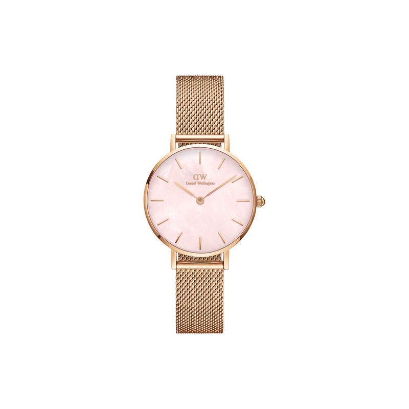 DANIEL WELLINGTON Часы серии PETITE кварцевый механизм ремешок из нержавеющей стали циферблат из перламутра женские часы розово-вишневый розовый DW00100513