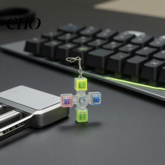 Гаджет для снятия стресса на работе Клавиатура со светодиодной подсветкой Игрушка-спиннер Декомпрессионная кнопка Кликер для пальцев Помощь концентрации Брелок с 2/3/4/5/6 кнопками Настольный кликающий