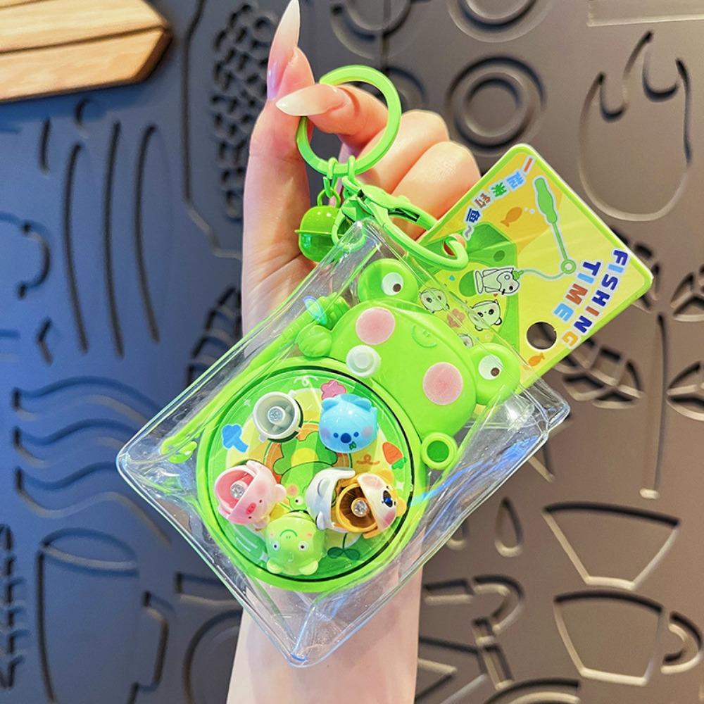 Anti Loss Cartoon Bag Pendant Rotating Fishing Car Key Ring Cute Fishing Toy Keychain Decor