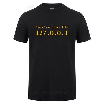 Футболка IP-адрес Нет места лучше, чем 127001 Компьютерная комедия Футболка Смешной подарок на день рождения для мужчин Программист Гик Футболка