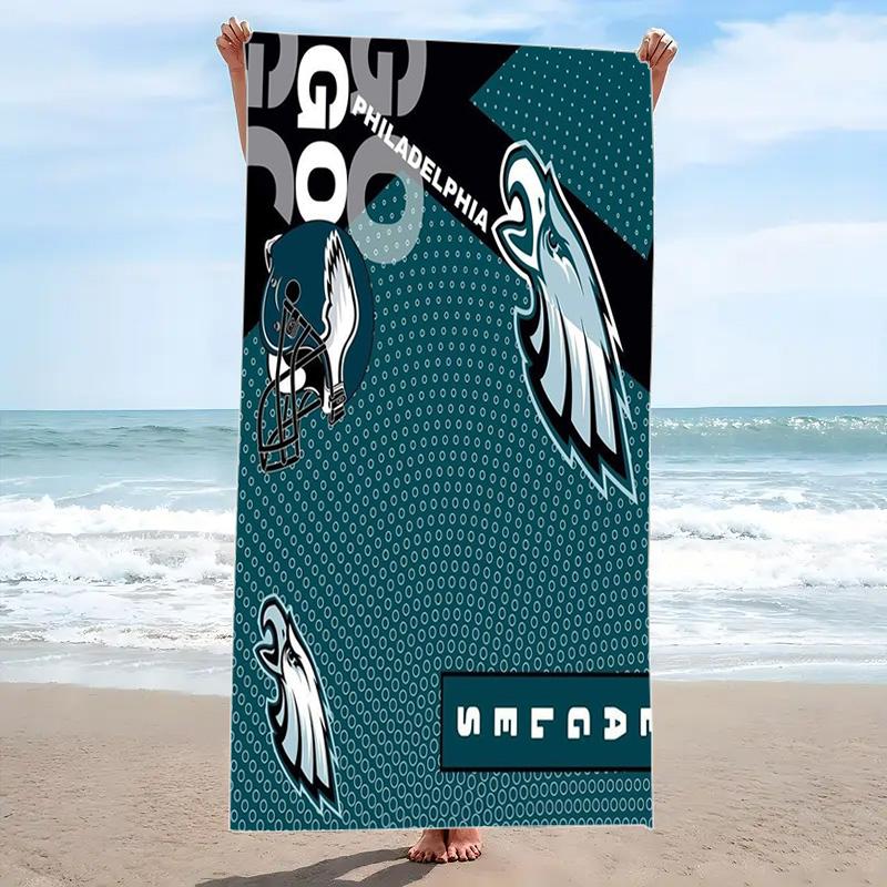 Philadelphia Eagles Print Beach Towel, Large Soft Quick Dry Towel for Beach Camping Swimming