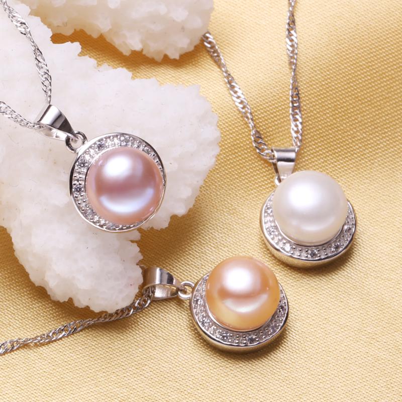 LSOOYH Cilp Earrings Natural Freshwater Pearl Jewelry Sets Cubic Zirconia CZ Necklace Earrings