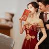 Toast Bride 1011 Лето Новое Красное Большой Размер Длинная Кисточка Свадебное Возвращение Помолвочное Платье Женское