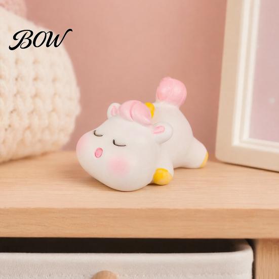 Miniature Resin Decor Cute Unicorn Ornaments, Micro Landscape Decorative Figures, Compact Healing Desk Figurine for Office Home Car Dashboard Desktop