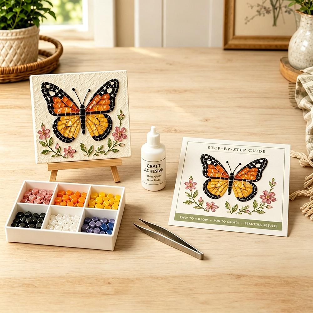 Glass Tiles Mosaic Kit DIY Beginner Friendly Glass Mosaic Kit Garden Animals Arts For Beginner