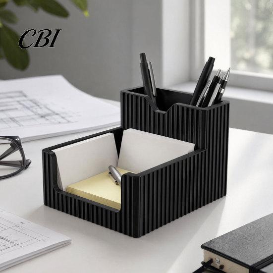 Soft Decoration Gift 3D Printed Pen Holder, 2-in-1 Stand & Sticky Desktop Notepads Multifunctional Organizer for Home Office Study Niche Art