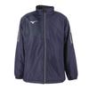 Mizuno Breath Thermo Training Warmer Deep Size M Jacket, Moisture-Wicking, Heat-Generating, Water-Repellent, MC-LINE 32MEA630, Navy/Silver,