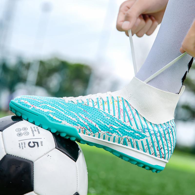 35-48 высокие футбольные бутсы, резиновые молодежные кроссовки с короткими ногтями, футбольные тренировочные кроссовки, детские футбольные бутсы с искусственным газоном