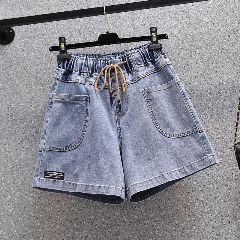 Dimanaf Jeans Plus Size Summer Shorts Jeans Women Basic Pants Loose Casual Female Thin Blue Trousers Pants 5XL