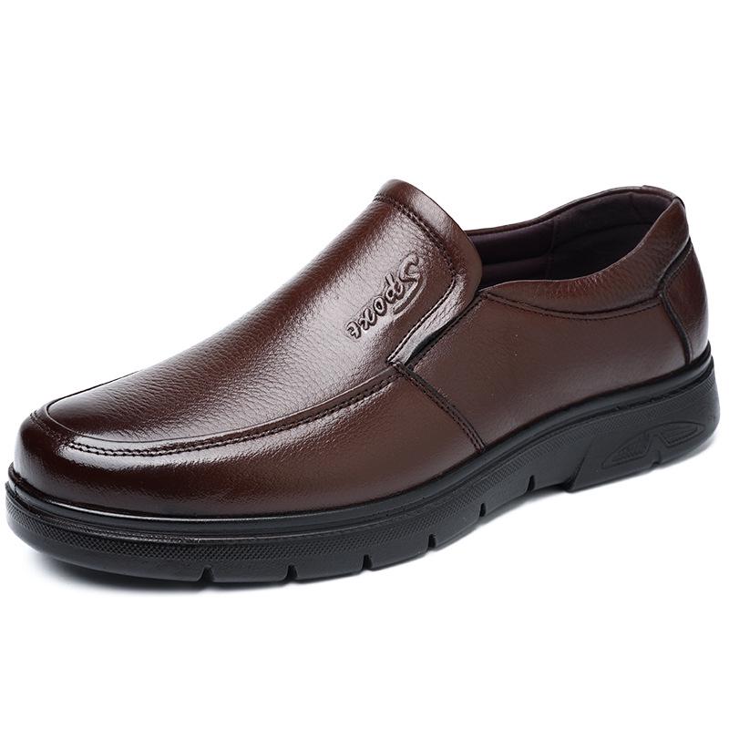 Новинка 2024 года, мужские туфли из натуральной кожи, дышащие, деловые, с круглым носком, свадебные, мужские, на плоской подошве 896