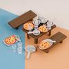 Good-Looking Mini Barbecue Pizza Cup Set Table Chair Doll House Model Children'S Play House Toy Ornament
