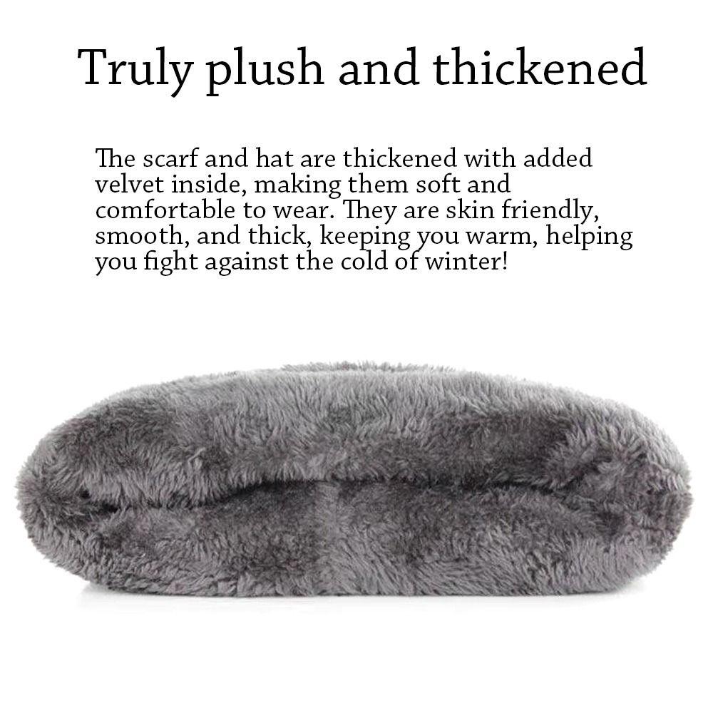 Fleece Beanie Hat Scarf Soft Balaclava Winter Neck Scarf Cap Outdoor