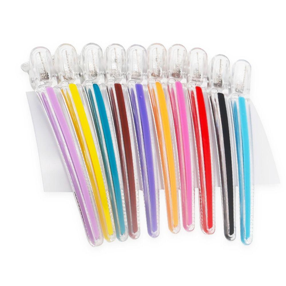 12pcs/set Long Cutting Hair Clamps Pink No Crease Hair Clip Anti-slip Salon Hairpin Hair Care