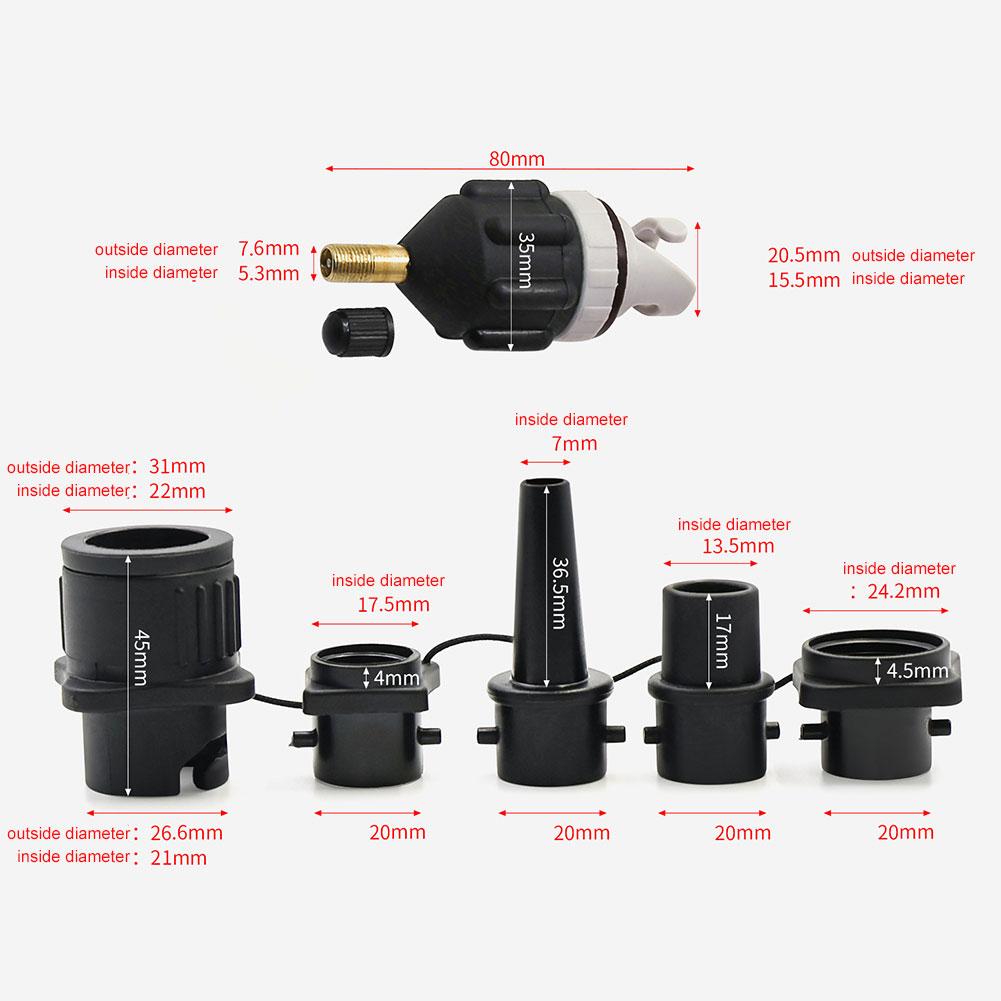 Air Valve Adaptor with Nozzles Inflatable Pump Adapter Air Valve Conversion Head for Inflatable Boat Stand-Up Paddleboard Bed