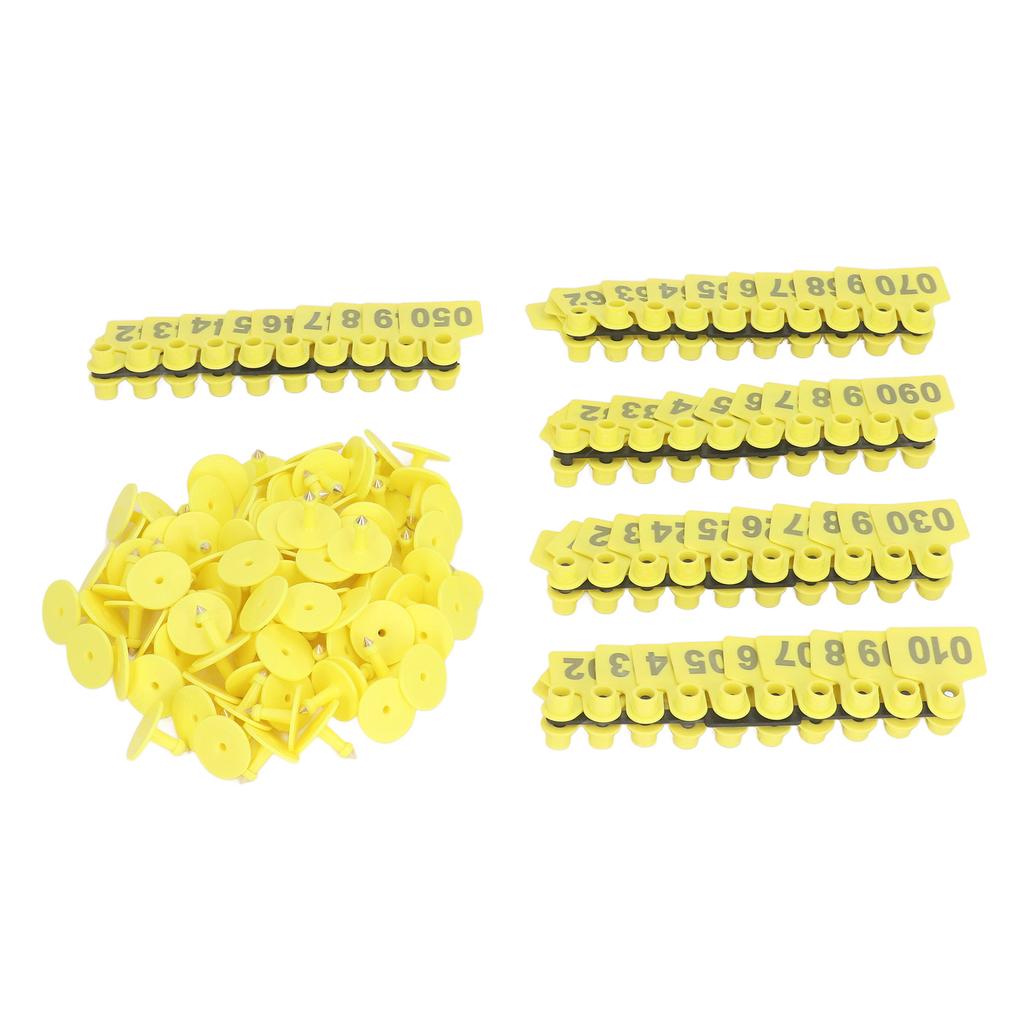100PCS Livestock Ear Tag Thickened Plastic Convenient Identification Cattle Numbered Ear Label for
