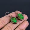 Green Copper Turquoise Earrings, Copper Electroformed Gemstone Jewelry, Handmade Earrings Amazing Jewelry, Gift For Her