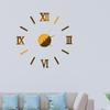 3D DIY Wall Clock Roman Number Acrylic Mirror Wall Sticker Clock Mural Decals Home Decoration