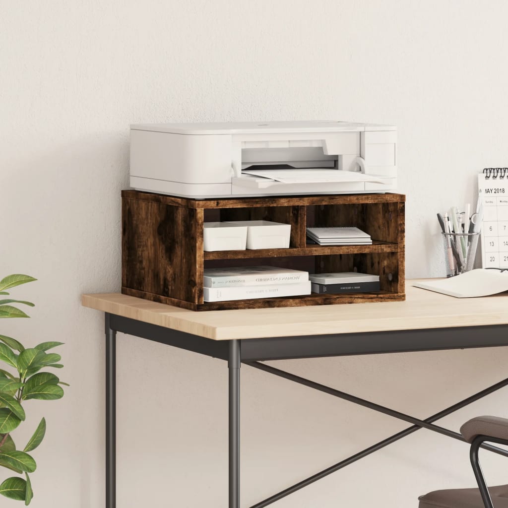 Printer Stand Smoked Oak Finish 49 x 40 x 22.5 cm Engineered Wood