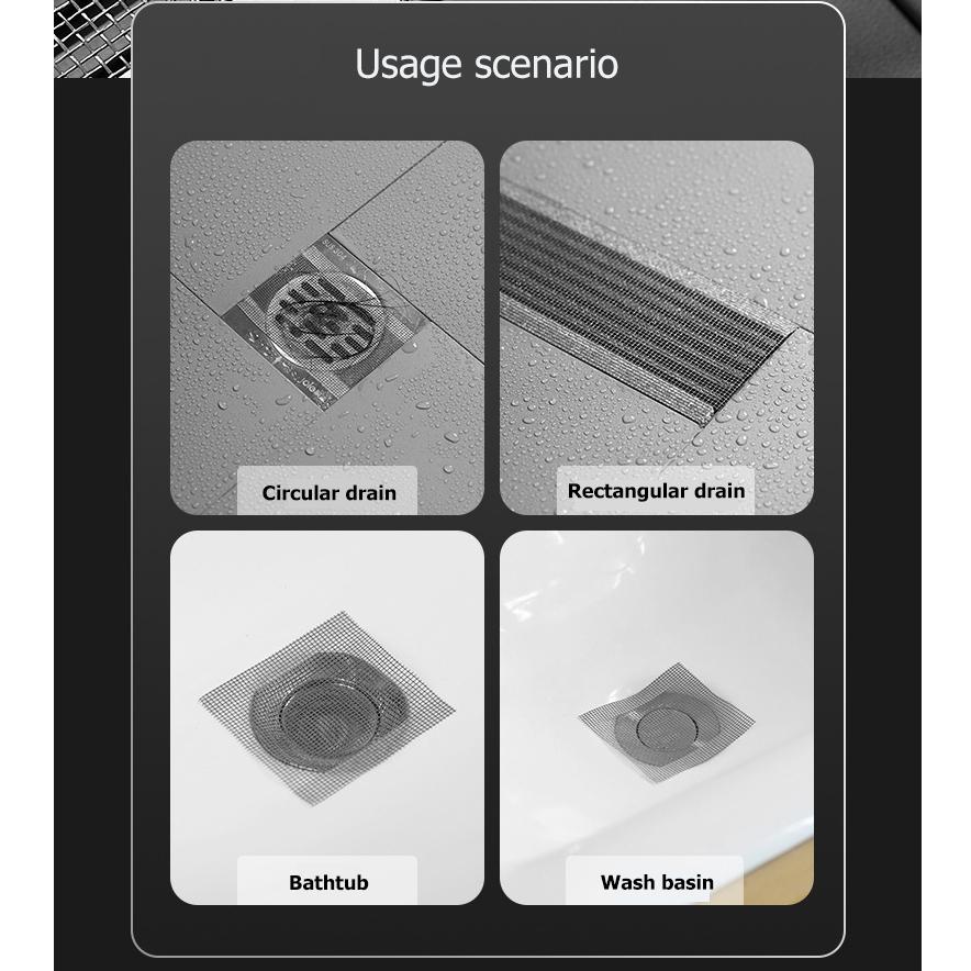 Одноразовый канализационный фильтр, длинная полоса, слив для пола с противоблокирующими прямоугольными наклейками от насекомых для ванной комнаты