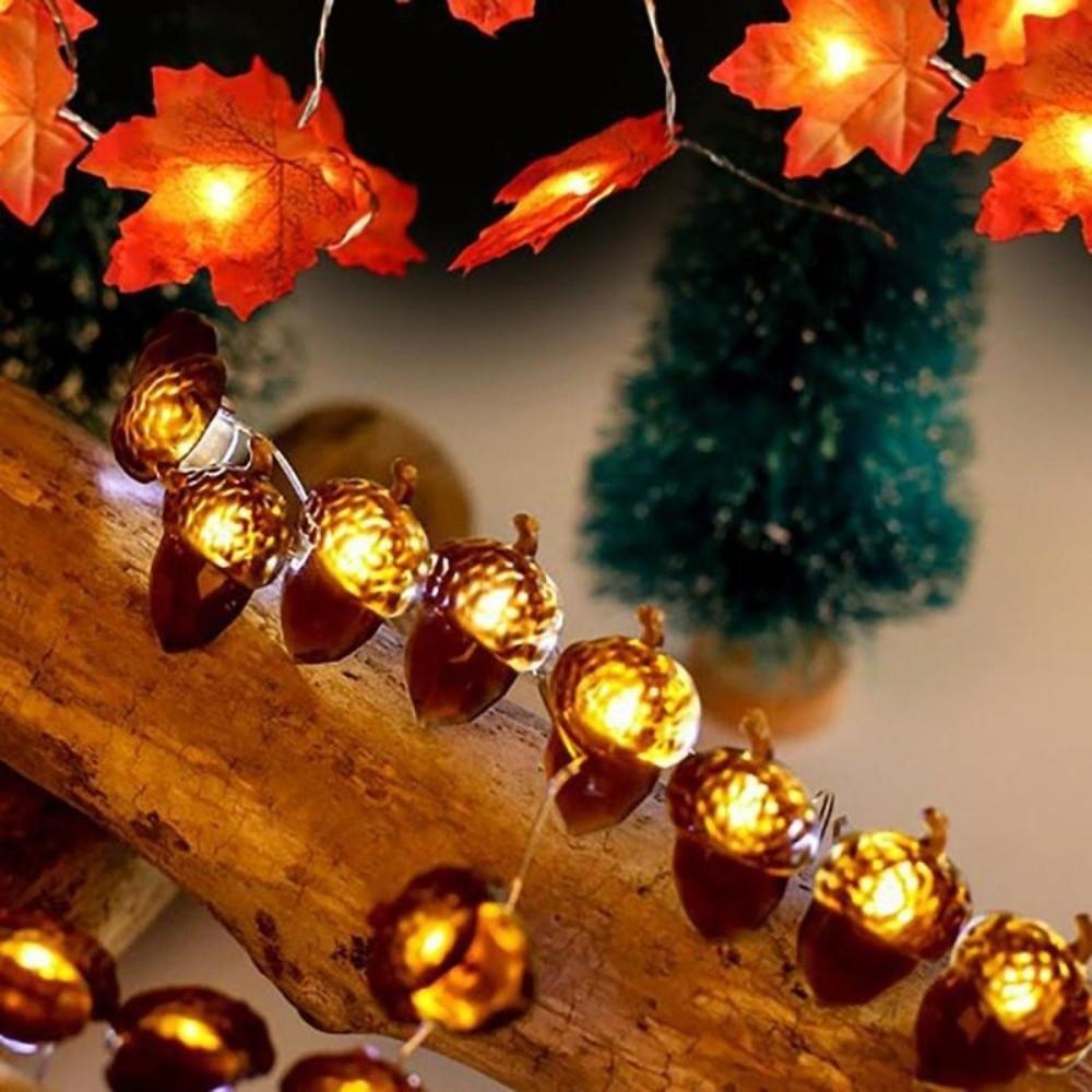Thanksgiving Decorations Acorn String Lights Battery Powered Light String