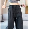 Модные однотонные свободные повседневные брюки женские уличные тонкие брюки с высокой талией и широкими штанинами офисные женские прямые спортивные брюки Harlan женские 24273
