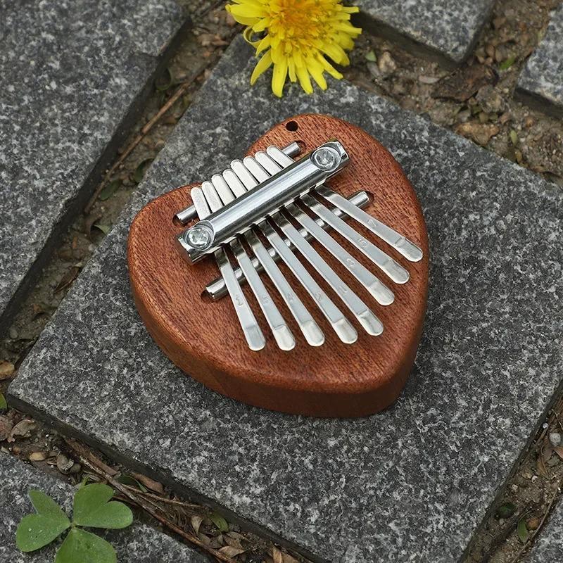 Music Instrument 8-tone Mini Thumb Kalimba Solid Wood Crystal Transparent Five-finger Piano Portable Work Kalimba Mini Size