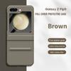 Premium Full Coverage Flip Phone Case Galaxy Z Flip5 Flip4 Flip3 Flip6 Flip7 FE Leather-Texture PC Shell With