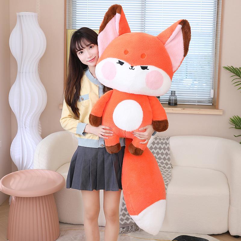 Кукла лиса Дуду, милая кукла лиса с большим хвостом, девочка, спящая подушка, тряпичная кукла, плюшевая игрушка