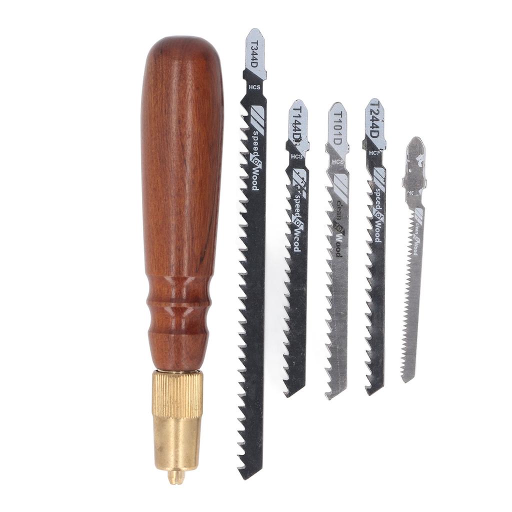 Деревянная ручка пилы с 5 сменными пильными полотнами, съемная нескользящая ручка для деревообработки и