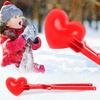 Cute Heart-Shaped Snowball Maker for Kids - 2-in-1 Sand & Snow Mold with Comfortable Handle