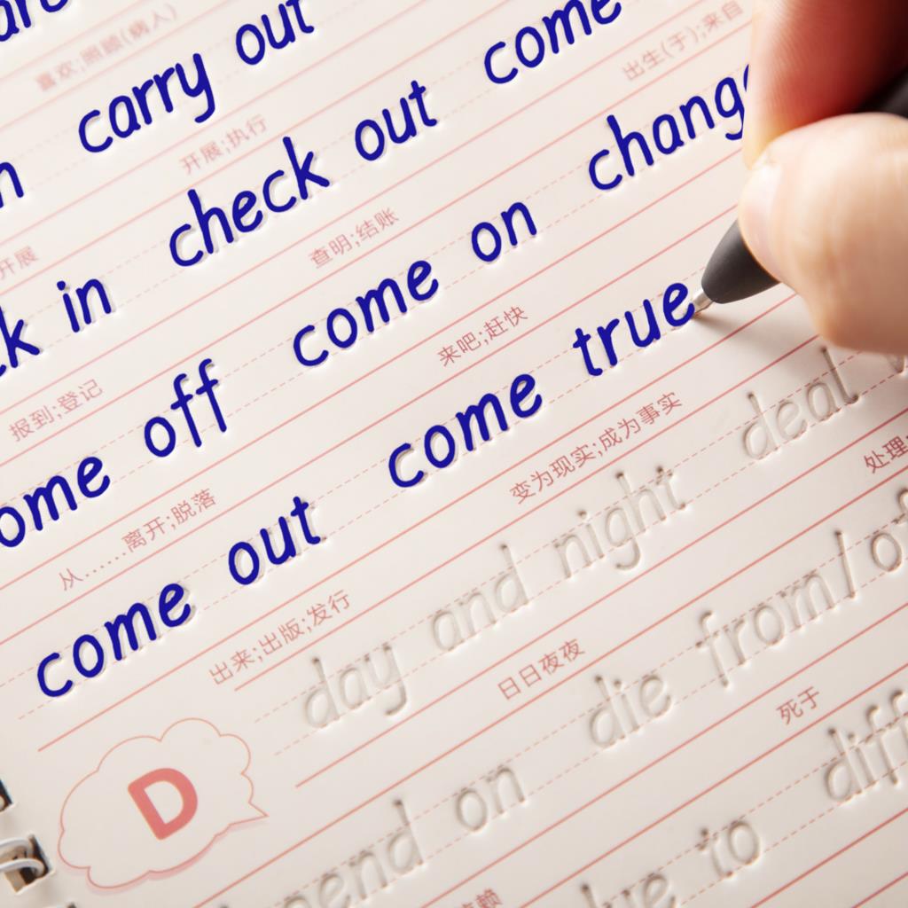 Practice Magic Copy Books 3D Groove English Copybook Learning for Children Junior Students Handwriting 1 Book With 6 Refills