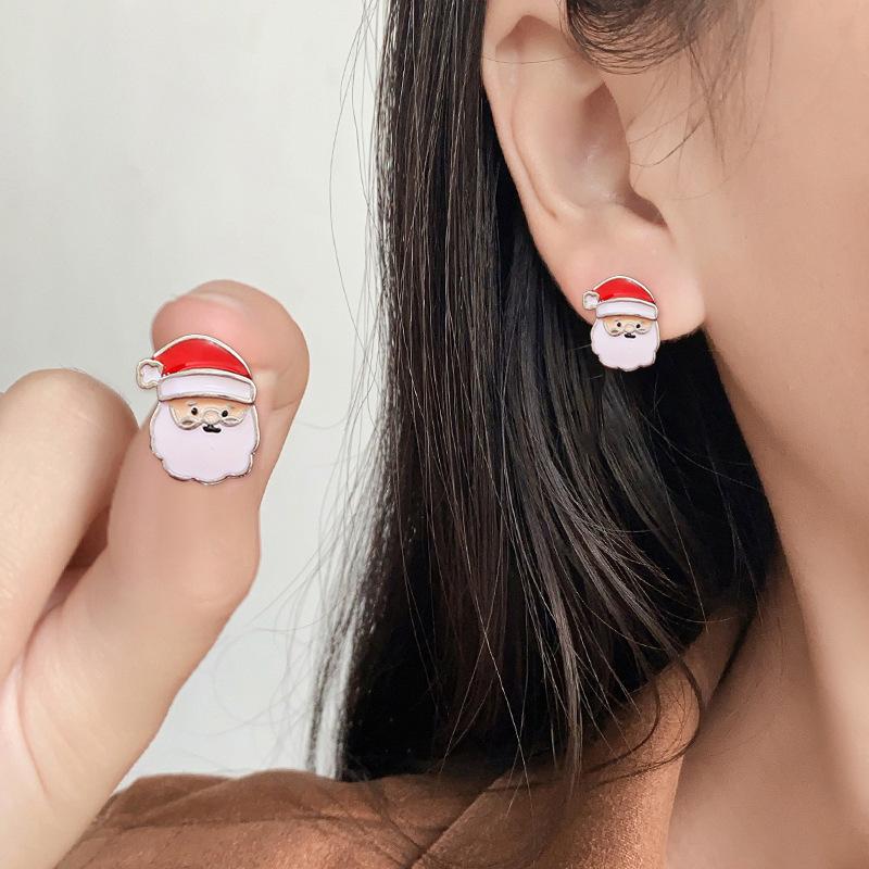 Набор из 24 пар рождественских серег для женщин, маленькие блестящие серьги с цирконом в виде рождественской елки, Санта-Клауса, снежинок, праздничные ювелирные аксессуары в подарок